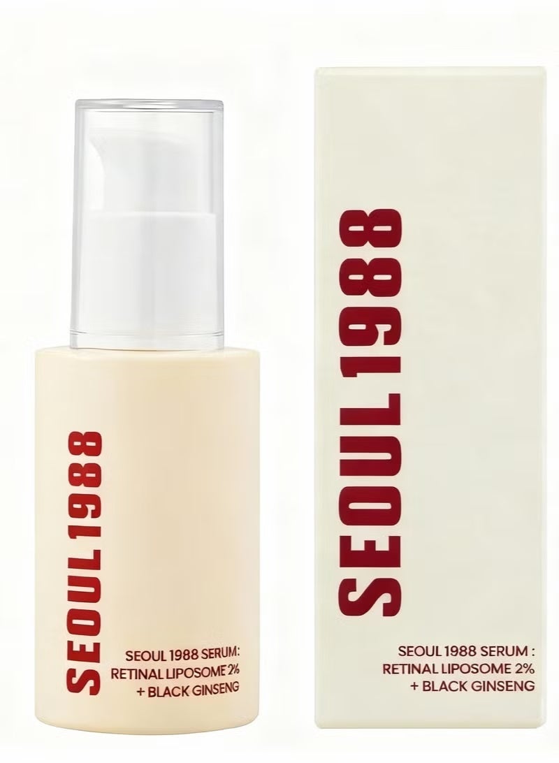 K-SECRET KSECRET SEOUL 1988 Serum : Retinal Liposome 2% + Black Ginseng, 30ml/1.01fl.oz | 58% Black Ginseng Extract with Retinal, Bakuchiol, Vitamin C & 3 Peptides for Wrinkle Care | Korean Skincare - Image 1